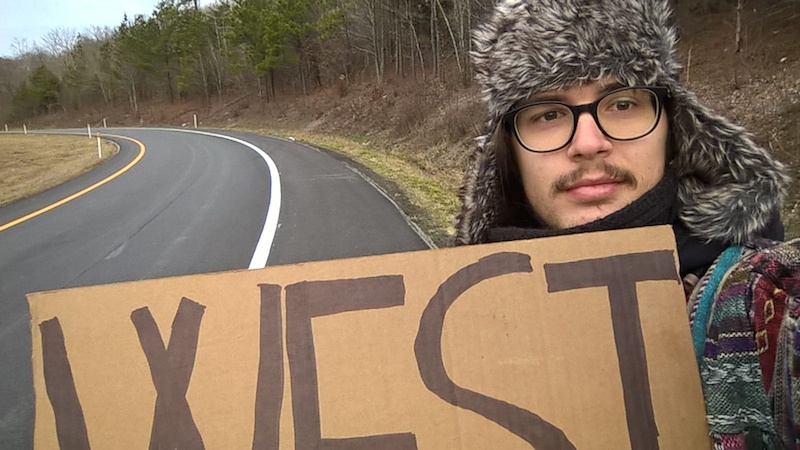 Emanuele Penniless nomad hitchhiking