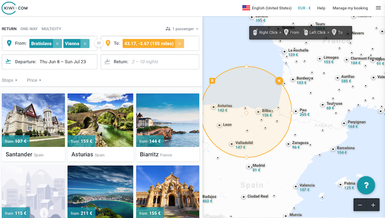 Low-cost airline ticket search