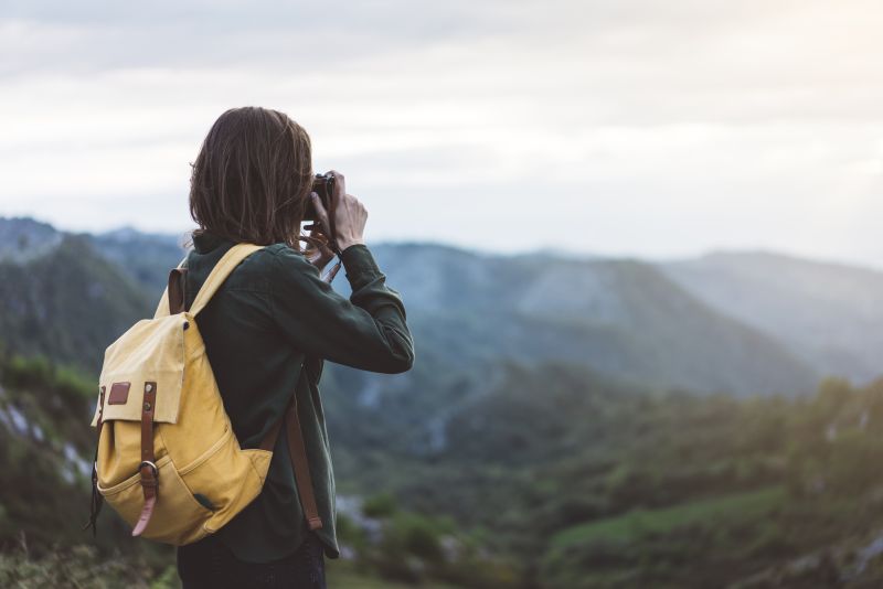 Vlogger in the mountains